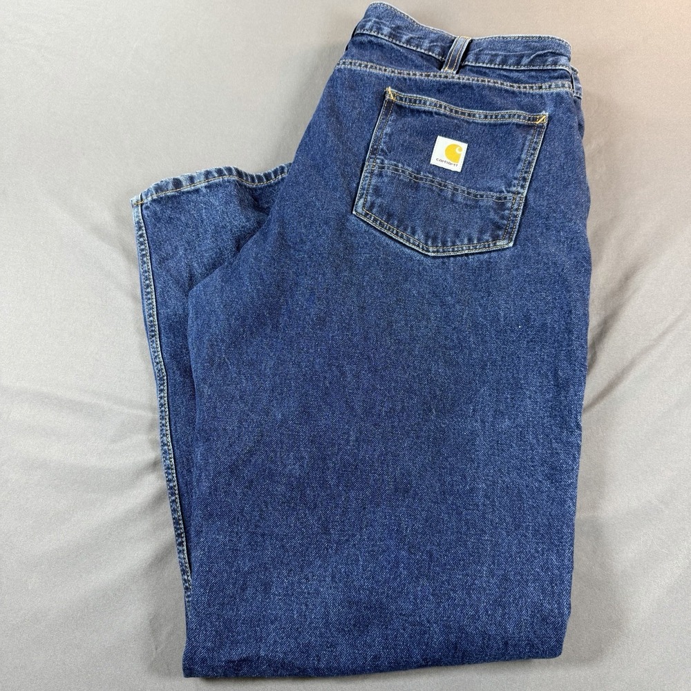 Carhartt Men's Relaxed Fit Jeans Blue Denim 40x32 Dark Wash Work Pants